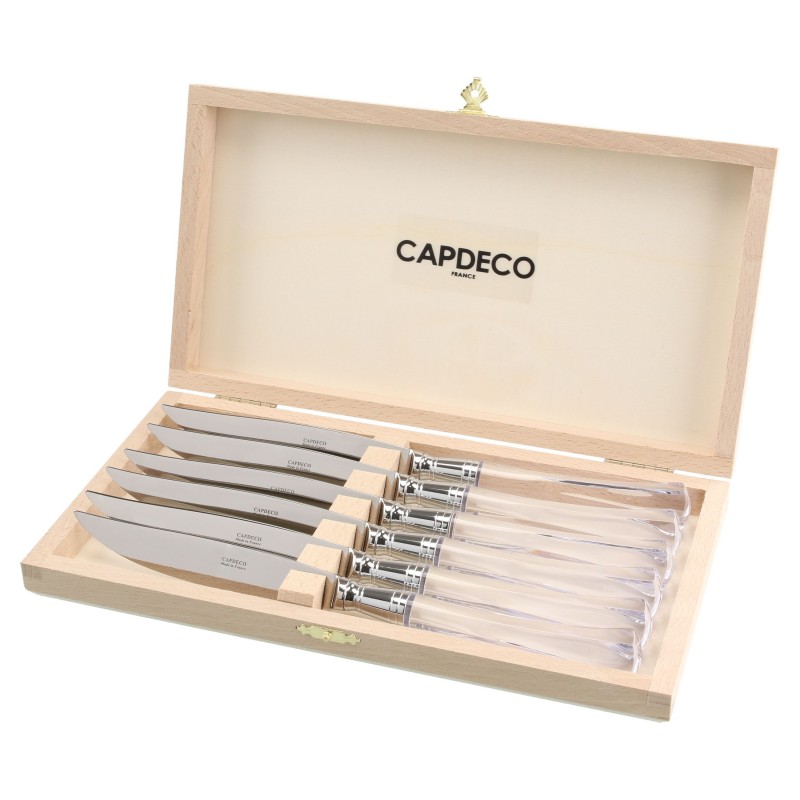 Venus - estuche de 6 cuchillos para carne dans Couverts Couleurs et Transparents