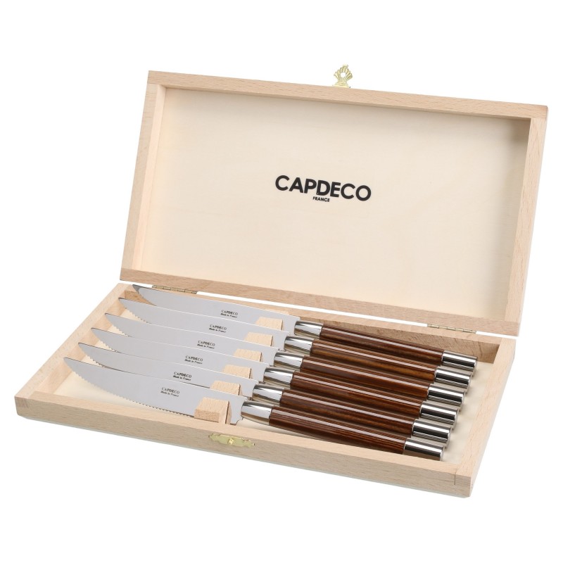 Estuche de 6 cuchillos para carne dans Couverts Couleurs et Transparents